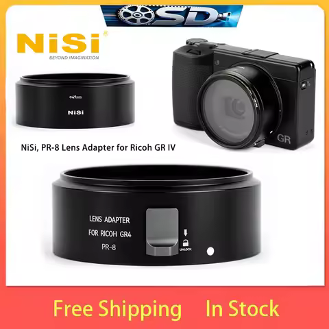 Filter Adapter FOR Ricoh GR IV NiSi PR-8 Filter Adapter FOR Ricoh GR IV, Durable Aluminum Lock Desig