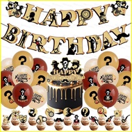 B4 Detective games Themed Decoration Celebrate Party Banner balloon backdrop Caketopper Arrangement 