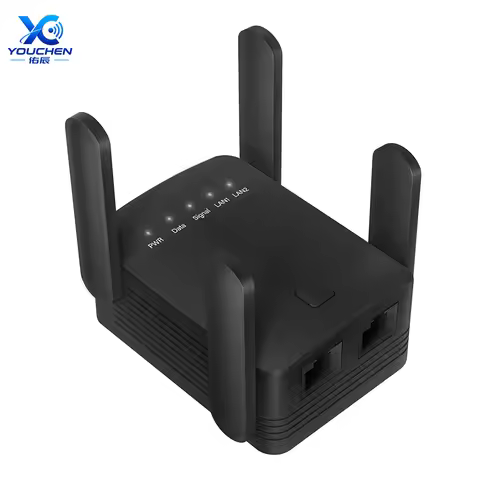 WiFi Repeater 300Mbps Router Black WiFi Extender Amplifier 2.4GHz Wi-Fi Signal Booster Long Range Ne