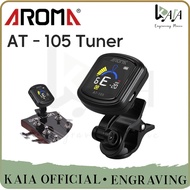 Aroma Rechargeable Clip-on Tuner AT105 for Guitar Violin Brass Woodwind Ukulele Bass Clip On - AT 10