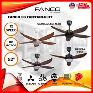 FANCO 52" FANLIGHT CEILING FAN KIPAS LAMPU BLACK PINE CAMELIA BREEZA