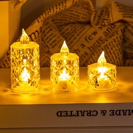 Transparent Crystal Diamond Candle Lamp LED Electronic Candle Small Tea Candle Bar Decoration Light 