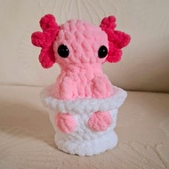 BABY AXOLOTL TEACUP CROCHET AMIGURUMI PLUSHIE