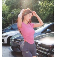 Tight-fitting short-sleeved blazer women's summer breathable lightweight yoga wear training Pilates T-shirt