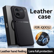 Case For vivo IQOO 12 12Pro 11 11Pro 10 10Pro⭐Lichee Pattern Leather Magnetic Car Holder Phone Cover