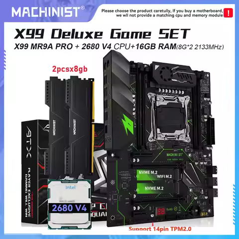 MACHINIST X99 MR9A PRO Motherboard Kit Set LGA 2011-3 Xeon E5 2680 V4 CPU processor DDR4 2X8GB RAM 2