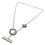 近全新愛馬仕 Medor XO Collier de Chien ST0273 (2023) 水牛角金屬ブラウン和銀色項鍊 0510 [二手] 愛馬仕