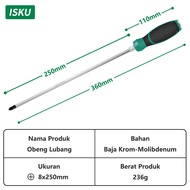 ISKU Obeng Ketok Magnet 410mm Multifungsi Screwdriver Obeng Getok Putar Plus Minus Obeng hp Chrome Vanadium