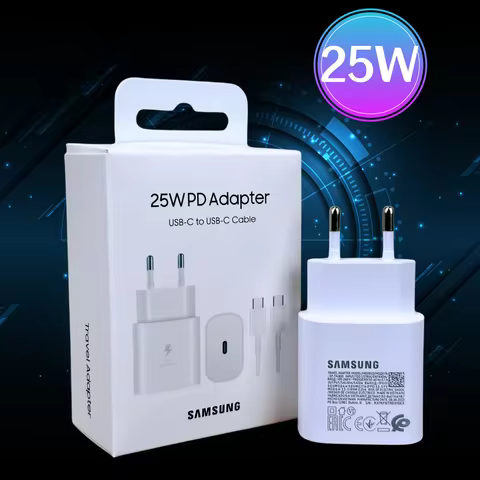 Original Samsung 25W Charger Super Fast Charge Type-C EU Adapter For Galaxy S23 S22 Plus S21 S20 FE 