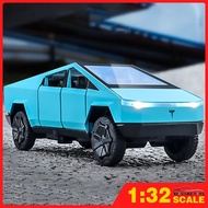 1:32 Tesla Metal Cyber Pickup Truck Model Toy for Boys Hadiah