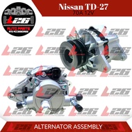 Nissan TD-27 Alternator Assembly 70A 12v Double Pulley w/ Vacuum