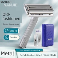 Razor Men Manual Razor Old-fashioned Shaving Face Shaving Beard Blade Razor Double-Sided Razor Holde