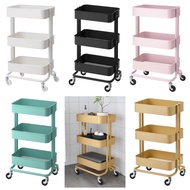 RASKOG Metal Steel Trolley Ikea Troli serbaguna Troli Dapur Rak Pampers
