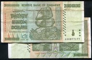 【紙幣】ZIMBABWE(辛巴威), P86  , 200億 , 2008 ,品相普F #205460 