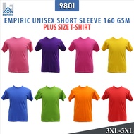 EMPIRIC 160 GSM Plus Size Unisex Short Sleeve Vibrant Colours T-Shirt 3XL-5XL (9801)