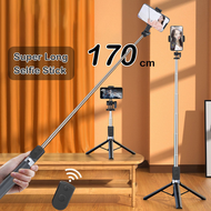 170cm Selfie Self Stick With Light Selfie Stick Monopod Tripods Bluetooth Remote Shutter Extendable 