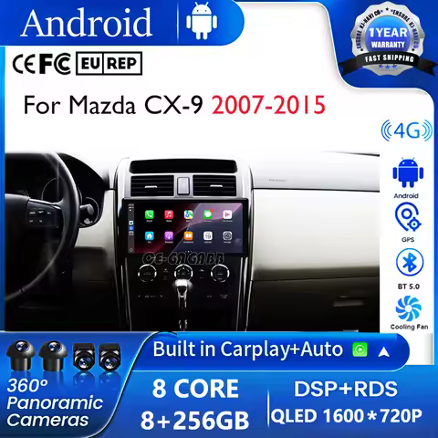 Android 16 BT 10.33 Inch Car Radio Player GPS Stereo System 1600*720P 4G WIFI FM GPS BT 5.0 For Mazd
