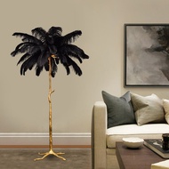 【vivian】 Resin feather floor lamp living room bedroom bedside atmosphere lamp ins wind Nordic ostric