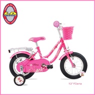 ❤️LA Bicycle❤️ จักรยานเด็ก 12นิ้ว Flora ฟลอร่า *วงล้ออัลลอยด์+ตะแกรงหลัง+ตระกร้าหน้า* รถจักรยานเด็ก จักรยานแอลเอ รถLA ราคาถูก สวยๆ น่ารักๆ แอลเอ