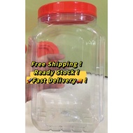 Kuih Raya Plastic Jar Container - 1000ml / 3000ml PET Container Cookie Jar Empty Plastic Biscuit Con