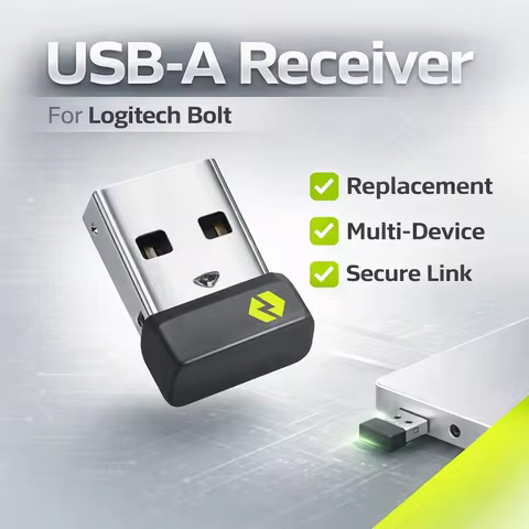 Wireless Receiver USB-A For Logitech Bolt-Enabled Mouse Keyboard, Replacement Dongle For MX Keys Min
