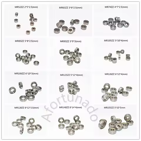 10pcs Miniature Bearings MR42 MR52ZZ MR63ZZ MR74ZZ MR85ZZ MR95ZZ MR106ZZ MR115ZZ MR128ZZ MR137ZZ MR1