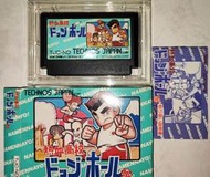 （實機測試，盒書裝，原廠日本卡）紅白機卡帶-熱血高校，熱血躲避球 -實機測試（下標注意說明）