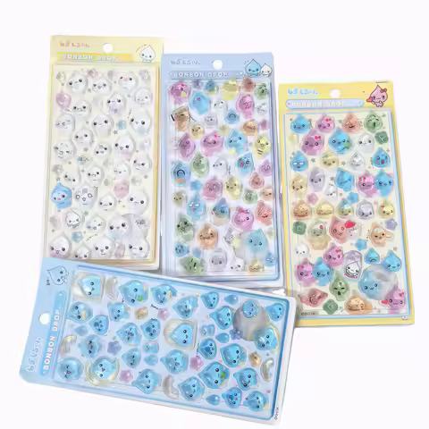Shinny Jelly Keitai Ryuri Cute Bonbon Drop Seal Stickers 3D Relief Stickers DIY Scrapbook Journal Ph