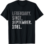 Men's cotton T-shirt Legendary Since September 1981 44th Birthday Vintage 1981 T-Shirt