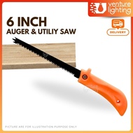 2-in-1 6" AUGER & UTILITY SAW Wall Board Saw Hole Saw Plaster Asbestos Slates Foam Concrete Wallboar