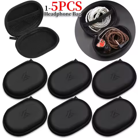 KZ Earphone Accessories Hard Case Bag With Logo Portable Oval Headset PU Storage Box For ZST ZS10 PR