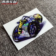 Xi Xi car sticker YAMAHA Rossi bending sun and moon 46 fun decorative sticker sticker reflective sti