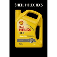 MESIN Shell Helix HX5 15W-40 API SN - Gasoline Engine Car Oil Lubricant [4 Liters]