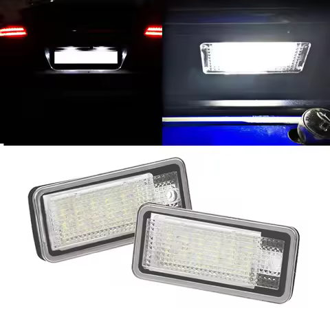 2pcs For Audi Car LED License Plate Lights 12V 6000k White Canbus Number Plate Lamp For Audi A3 S3 A