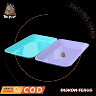 Melissa Square Plate, Flat Plastic Snack Container, Multipurpose SatayCemilan