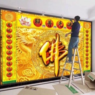 Universal Background Buddha Shrine Wall Cloth Buddha Light Temple Wallpaper Background Cloth Wallpap