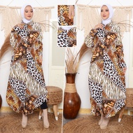Tunik Rayon Leopard Jumbo - Baju tunik loreng macan jumbo XXXL - Baju tunik motif macan super jumbo