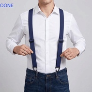 OONE Y-Type Suspenders, with 3 Gripper Clasps 3.8cm Wide Work Suspenders, Fashion Elegant Heavy Duty