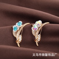 Pucigo Bros Orchid Zicron Brooch Gold Luxury Brooch Tudung Brooch Pin