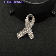 YONGWANG Black Ribbon Pin, Rhinestone Crystal Awareness Funeral Ribbon Badge Brooch, Sweet Melanoma 