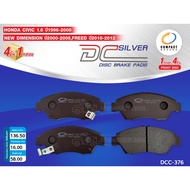 COMPACT Front Brake Pads HONDA CIVIC 1.6 V-TEC Year 1996-2000 NEW DIMENSION 1.7 2.0 2000-2005 (DCC-3