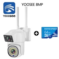 Yoosee กล้องวงจร หน้าจอคู่ FNKvision 2กล้อง Full HD 8MP ล้องกันน้ำ ภาพคมชัด กลางคืนภาพเป็นสี พูดโต้ต