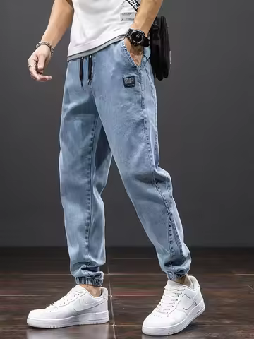 Plus Size 7XL 8XL Spring Summer Cargo Jeans Men Fashion Streetwear Denim Pants Baggy Casual Jogger H