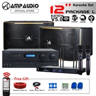 AmpAudio 12 Inch Karaoke Speaker Set 3 Way Karaoke Speaker Set With Remote and Bluetooth