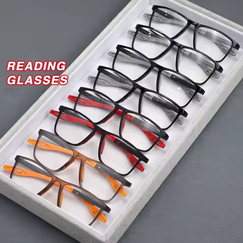 8-pay Value Pack of Reading Glasses Fashionable Two-tone Glasses for Men and Women Magnifying Glasse