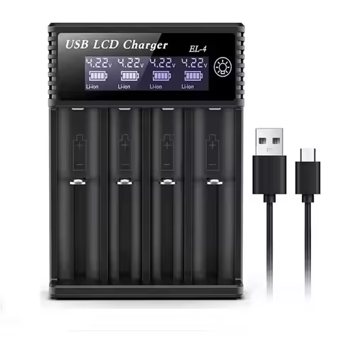 For 18650 3.7V Rechargeable Lithium Battery For 1.2V NI-MH AA / AAA Battery USB LCD Battery Smart Ch