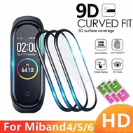 ฟิล์ม9D สำหรับ Xiaomi Mi Band 8 7 5 4 6อุปกรณ์ป้องกันหน้าจอสำหรับ Xiaomi Mi ฝาครอบ Band5สำหรับ Mi Band 6ไม่ใช่สายรัดข้อมือกระจก