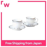 Noritake Noritake Cup &amp; Saucer ( pair set ) ( coffee/tea ) 250cc Hampshire Platinum 2pcs Fine Porcelain P91988/4336