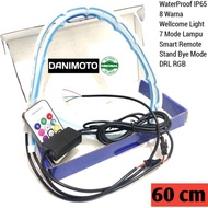 Motoled Lampu Alis Remote DRL RGB 60 cm mobil Motor New Old Nmax Vario PCX ADV Murah 8 warna 7 Mode 