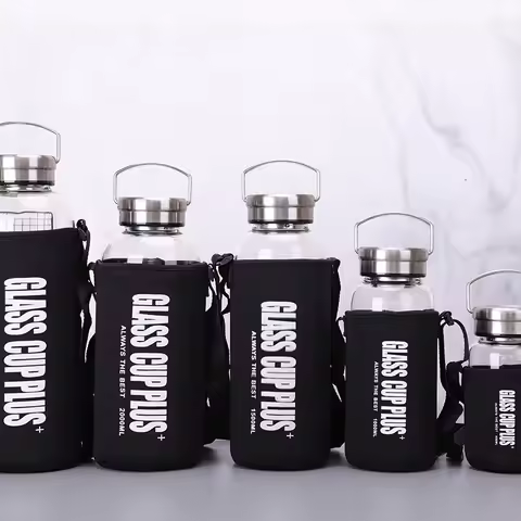 600/1000/1500/2000ML Large Capacity Portable Borosilica Glass Tea Infuser Bottle of Water with For W